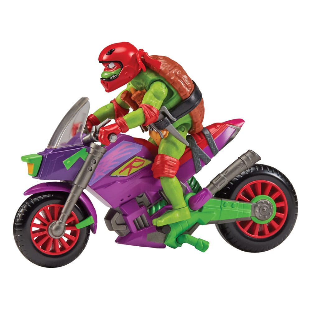 SU ORDINAZIONE Tales of the Teenage Mutant Ninja Turtles Action Figure with Vehicle Raphael & Purple Dragon 12 cm