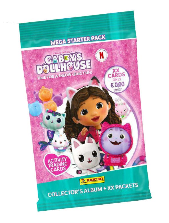 SU ORDINAZIONE Gabby's Dollhouse: Time for a Meow-Zing fun Trading Cards Starter Pack *German Version*