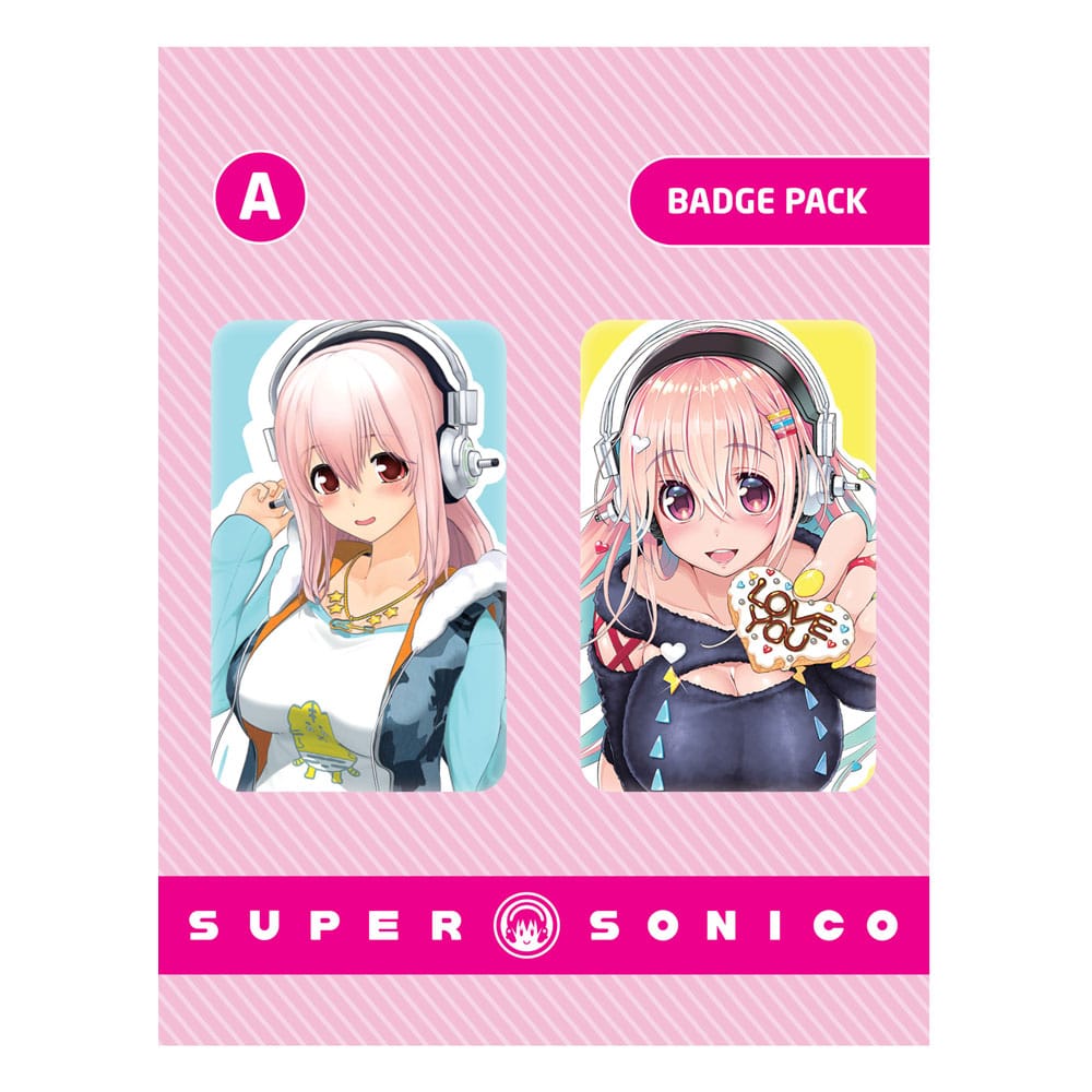 SU ORDINAZIONE Super Sonico Pin Badges 2-Pack Set A ESAURITO