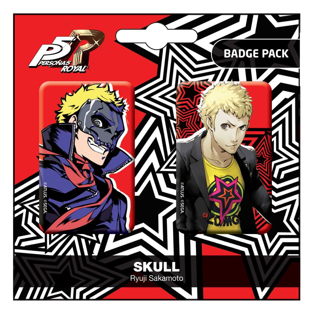 SU ORDINAZIONE Persona 5 Royal Pin Badges 2-Pack Skull / Ryui Sakamoto