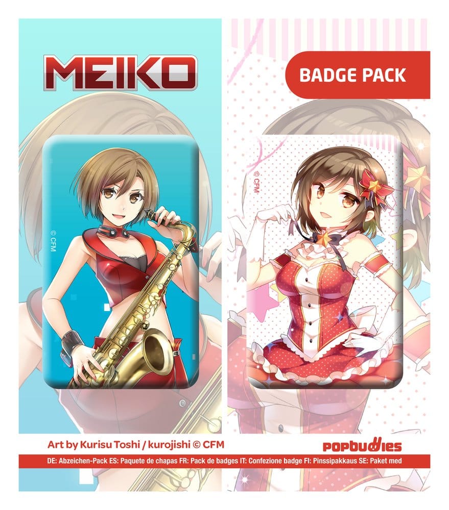SU ORDINAZIONE Vocaloid Button 2-Pack Meiko (Art by Kurisu Toshi / kurojishi)