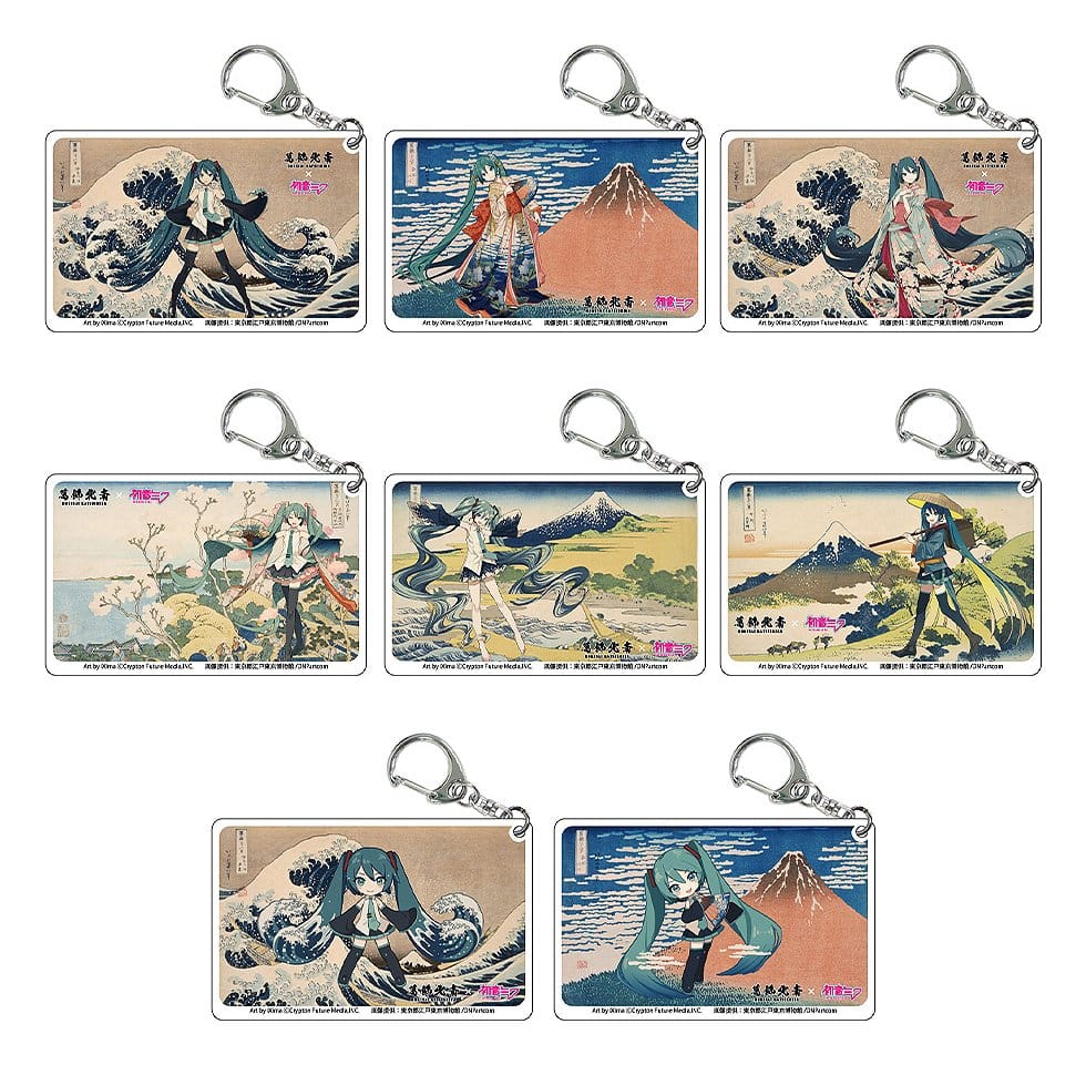 SU ORDINAZIONE Katsushika Hokusai x Hatsune Miku Acrylic Keychains Blind Box Assortment (8)