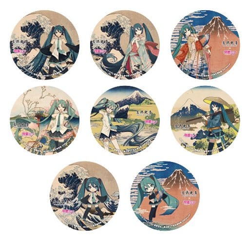 SU ORDINAZIONE Katsushika Hokusai x Hatsune Miku Pins 6 cm Blind Box Assortment (8)