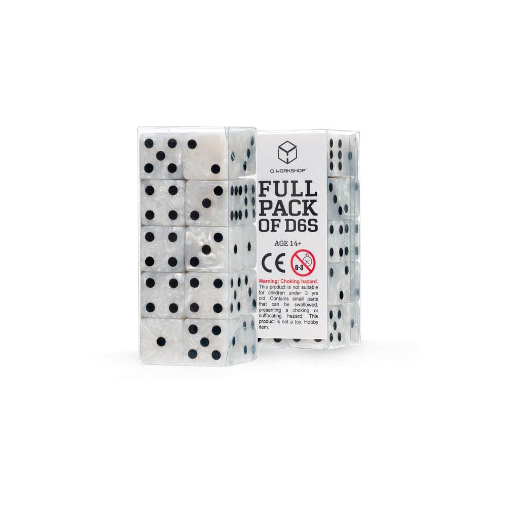 SU ORDINAZIONE Q Workshop Dice Set Full Pack D6 Pearl (20)