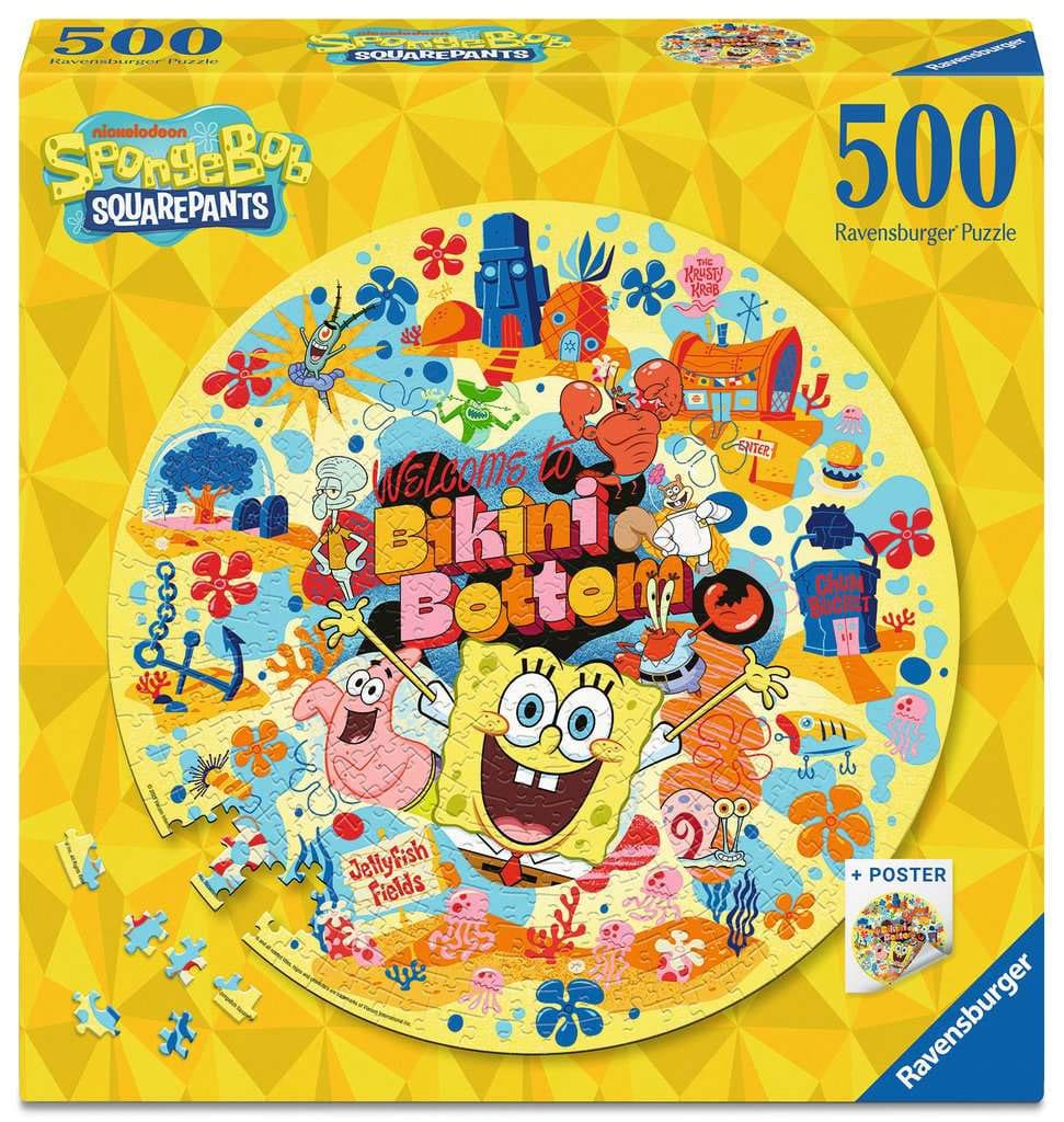 SU ORDINAZIONE SpongeBob SquarePants Round Jigsaw Puzzle Welcome to Bikini Bottom (500 pieces)