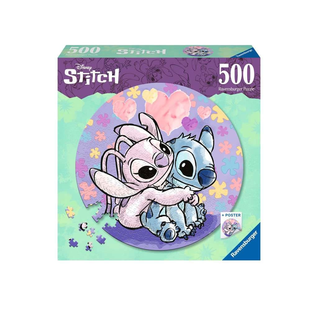 SU ORDINAZIONE Lilo & Stitch Round Jigsaw Puzzle Stitch (500 pieces)