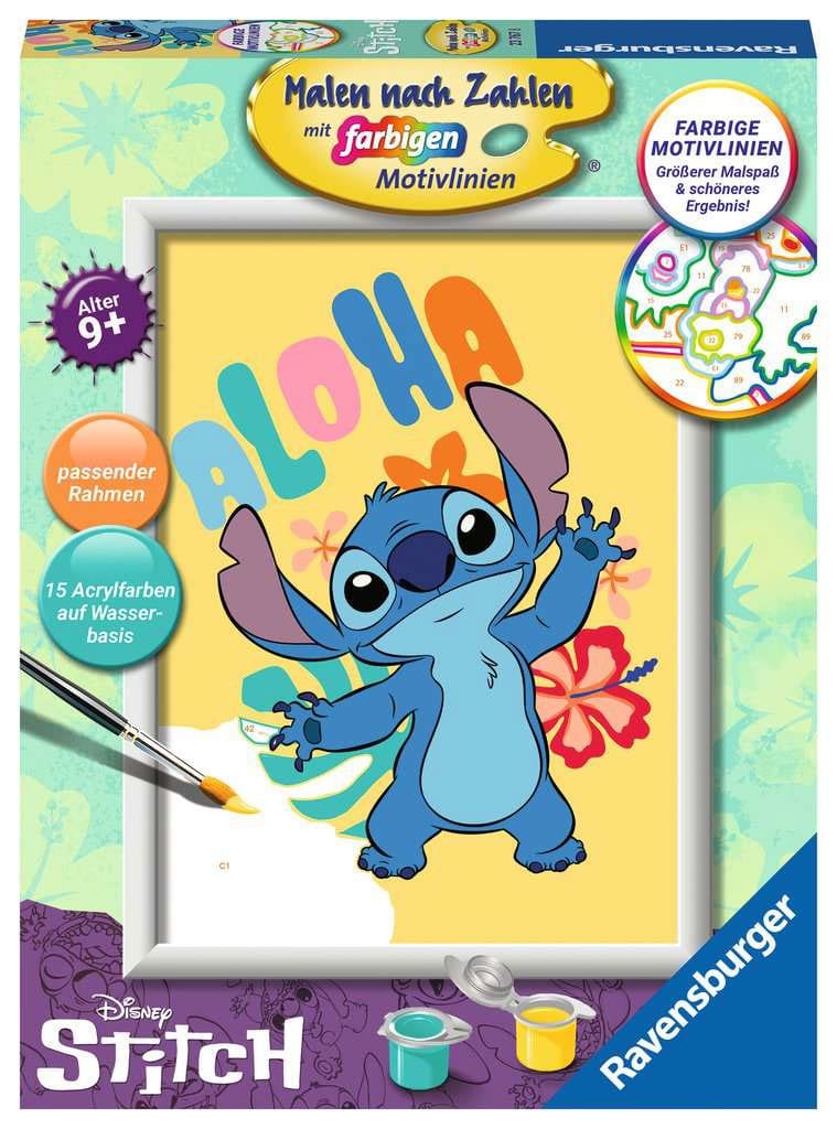 SU ORDINAZIONE Disney Paint by Numbers Painting Set Aloha Stitch 18 x 24 cm *German Edition*