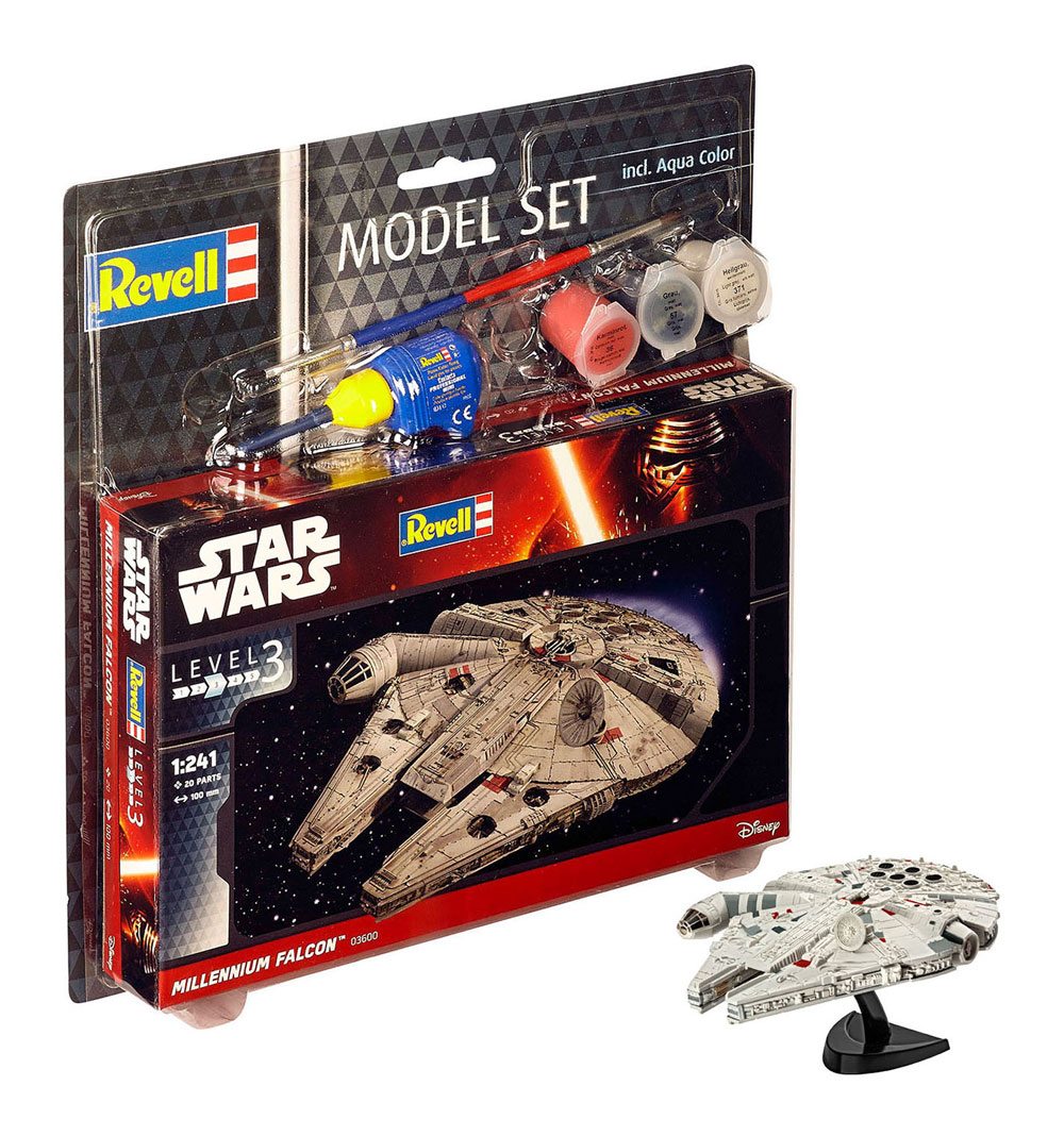 AUF BESTELLUNG Star Wars Modellbausatz 1/241 Modellset Millennium Falcon 10 cm
