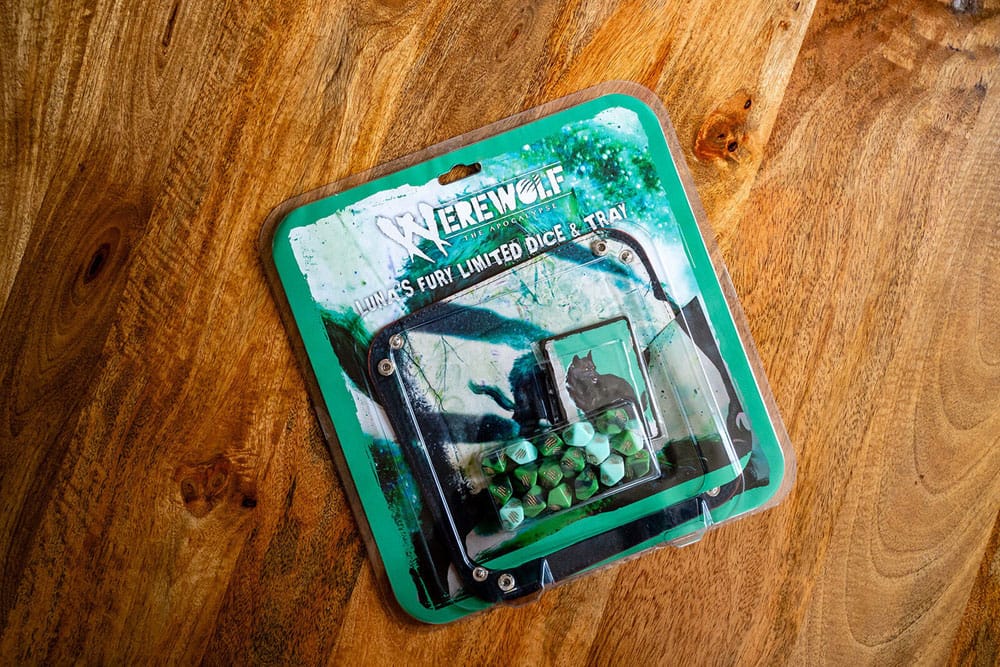 AUF BESTELLUNG GEFERTIGT: Werwolf: Die Apokalypse 5. Edition Rollenspiel Luna's Fury Limited Würfel- und Tablett-Zubehörpaket