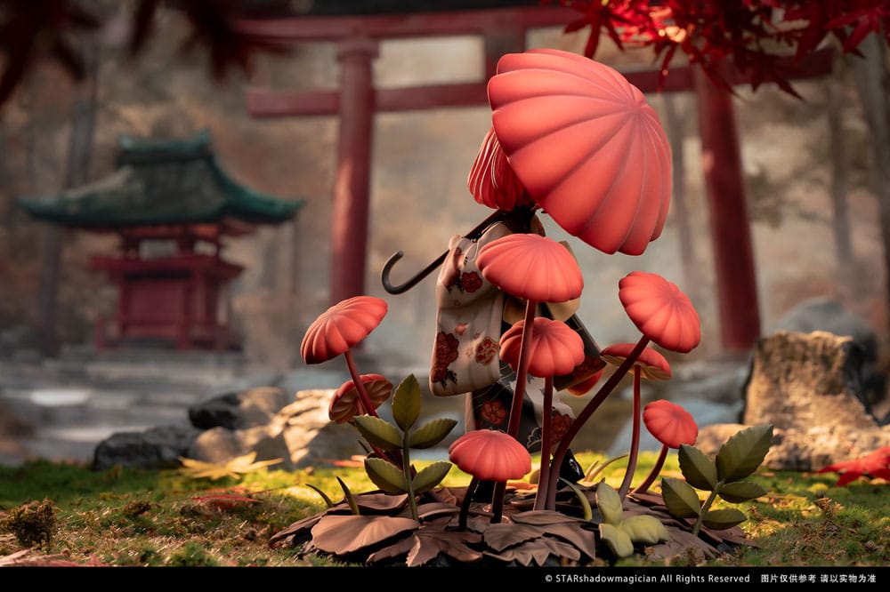 SU ORDINAZIONE The Mushroom Girls PVC Statue 1/1 No.6 Marasmius Haematocephalus 23 cm
