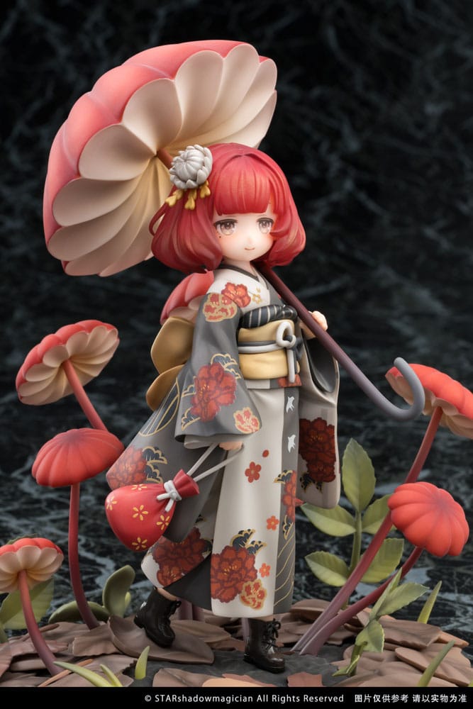 PREORDINE+ 06/2026 The Mushroom Girls PVC Statue 1/1 No.6 Marasmius Haematocephalus 23 cm