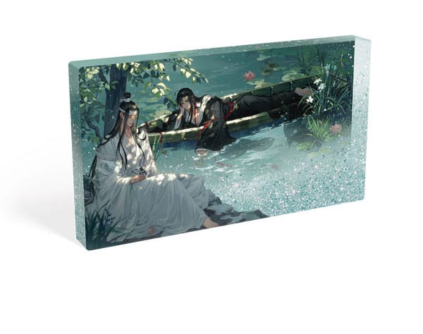 SU ORDINAZIONE Grandmaster of Demonic Cultivation Acryl Block with Glitter Wei Wuxian & Lan Wangji Lotus Pond 17 x 10 cm