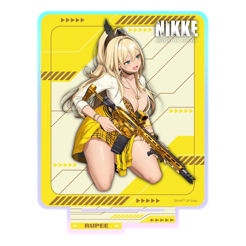 SU ORDINAZIONE Goddess of Victory: Nikke Crouching Series Acrylic Stand Rupee Holographic 14 cm *PREZZO SPECIALE*