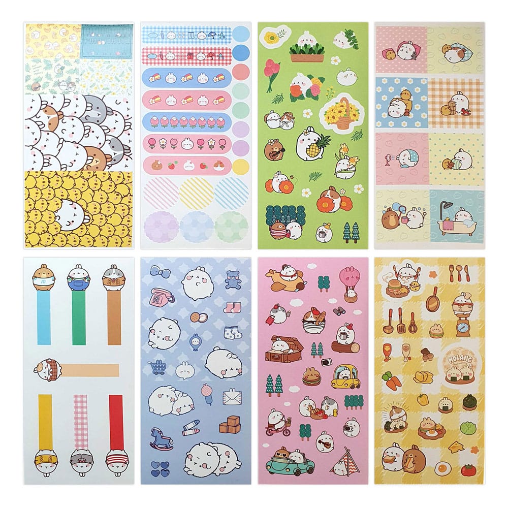 Auf Bestellung gefertigtes Molang-Sticker-Set „Fröhliche Tage“
