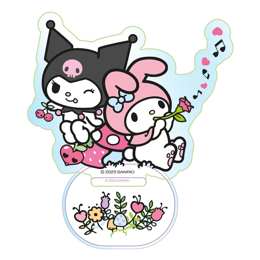 SU ORDINAZIONE Sanrio Acrylic Stand Kuromi & My Melody Holographic 6 cm