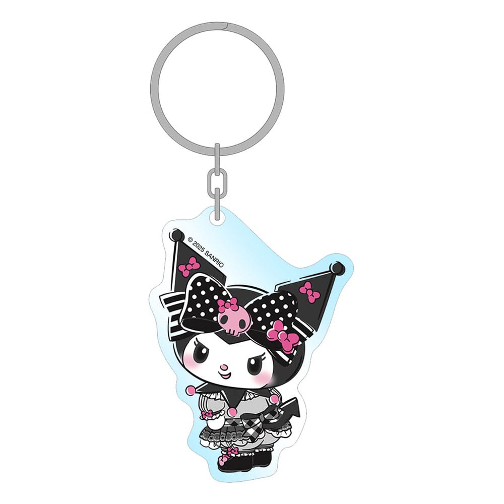 SU ORDINAZIONE Sanrio Pink Black Party Series Acrylic Keychain Kuromi 7 cm