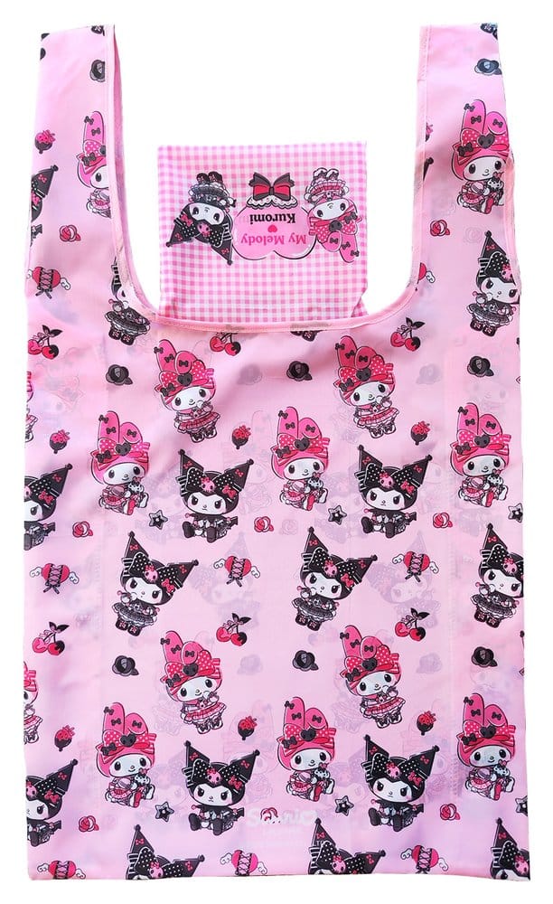 SU ORDINAZIONE Sanrio Pink Black Party Series Tote Bag Kuromi & My Melody Foldable