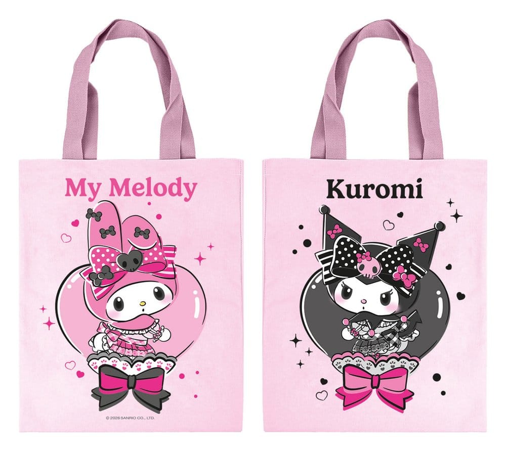 SU ORDINAZIONE Sanrio Pink Black Party Series Tote Bag My Melody & Kuromi