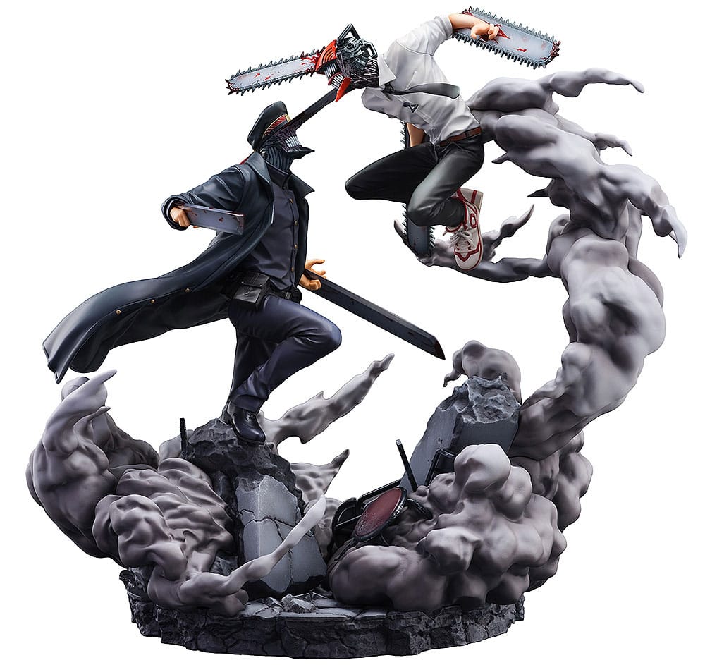 SU ORDINAZIONE Chainsaw Man Statue Super Situation Figure Chainsaw Man vs. Samurai Sword 26 cm *PREZZO SPECIALE*