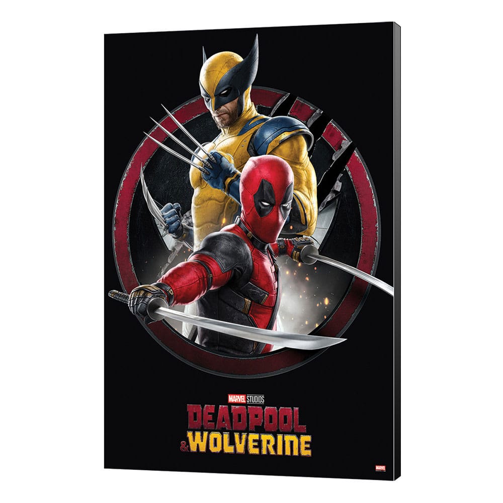 MADE TO ORDER Marvel Wooden Wall Art Deadpool &amp; Wolverine 01 Action 35 x 50 cm *SPECIAL PRICE*