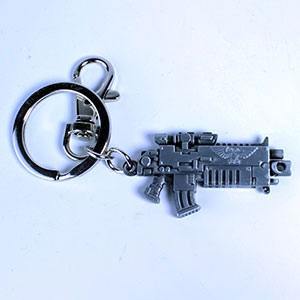 SU ORDINAZIONE Warhammer 40K Metal Keychain Bolter Metallic Finish