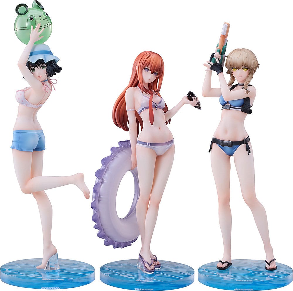 PREORDINE 08/2026 Steins Gate PVC Statues 3-Pack 1/7 Suzuha Amane, Kurisu Makise, Mayuri Shiina Swimsuit Ver. (PREORDINE NON CANCELLABILE)