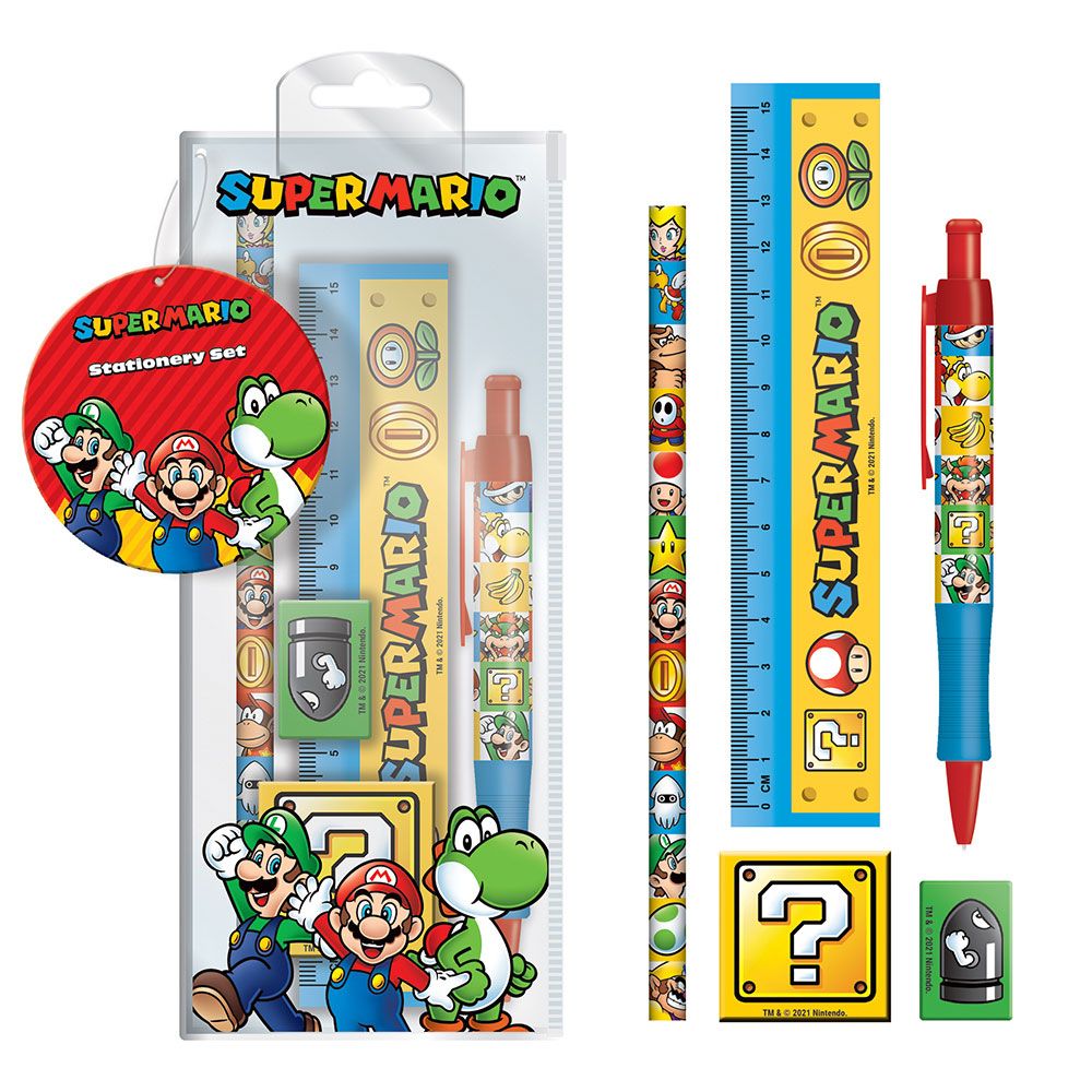 SU ORDINAZIONE Super Mario 5-Piece Stationery Set