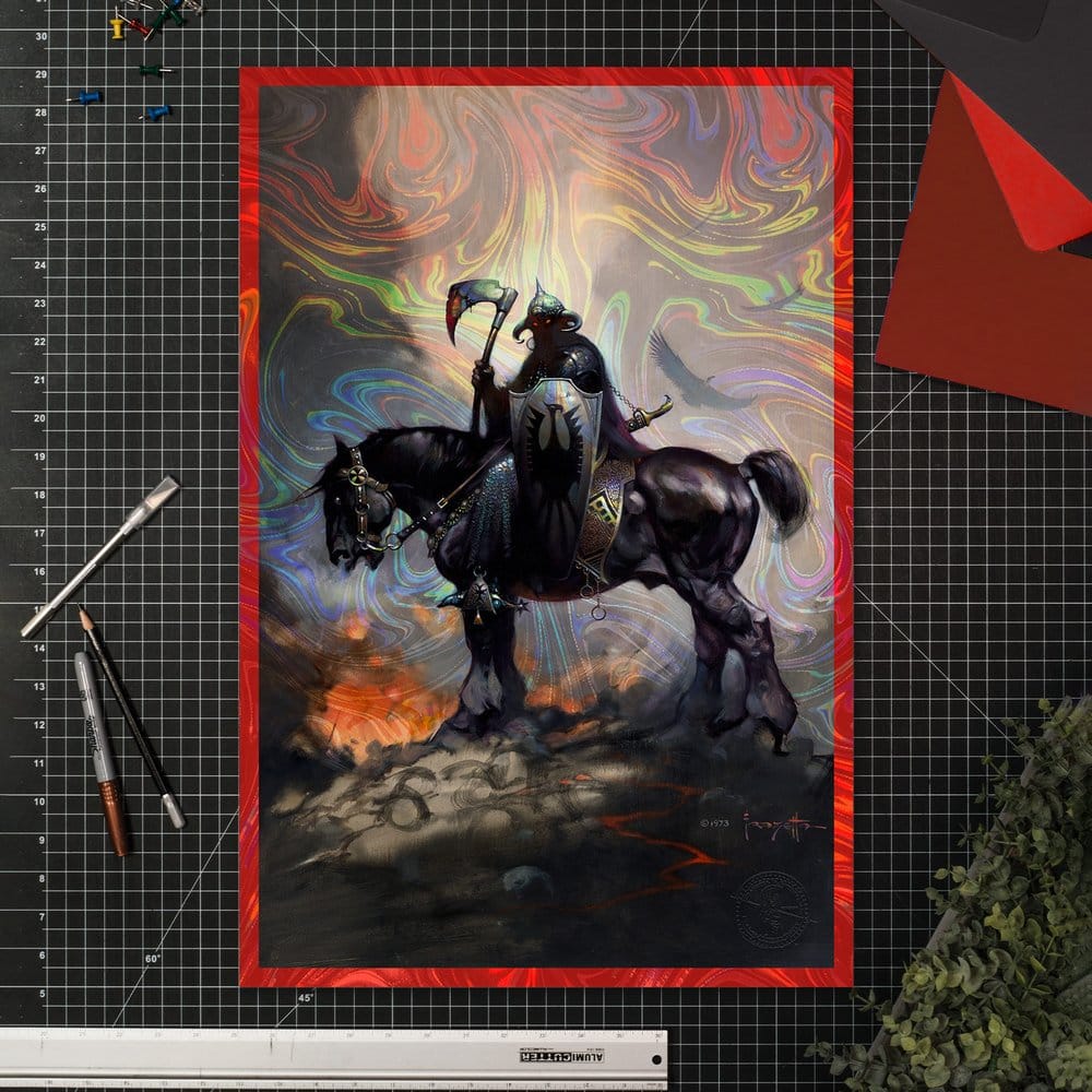🧪 LAB | PREORDINE+ 01/2027 Frank Frazetta Fine Art Print Death Dealer I Rainbow Lava Holofoil 61 x 41 cm - unframed