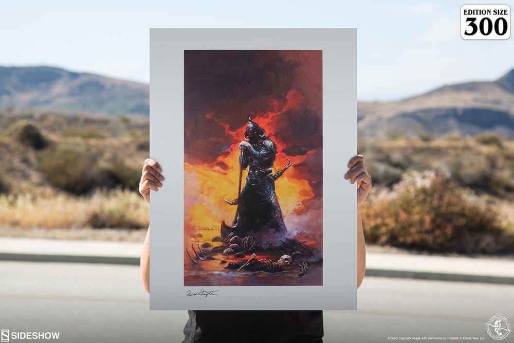 🧪 LAB | PREORDINE+ 01/2027 Frank Frazetta Fine Art Print Death Dealer III (Revised) Rainbow Lava Holofoil 41 x 61 cm - unframed