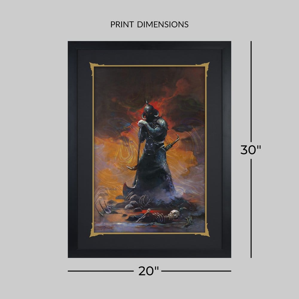 🧪 LAB | PREORDINE+ 01/2027 Frank Frazetta Fine Art Print Death Dealer III (Revised) Rainbow Lava Holofoil 41 x 61 cm - unframed