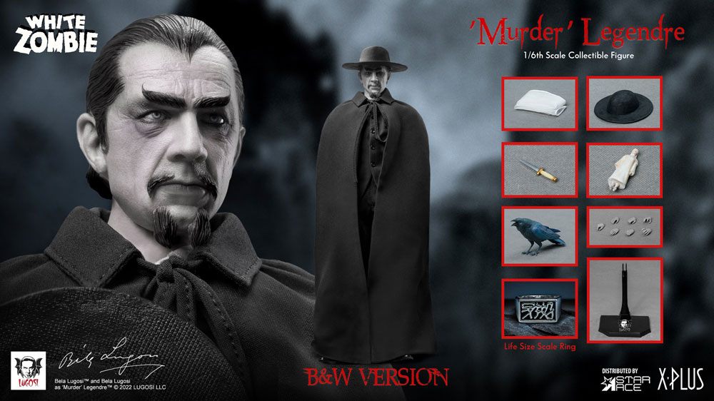 🧪 LAB | PREORDINE+ 01/2027 The White Zombie My Favourite Movie Action Figure 1/6 Murder Legendre (Bela Lugosi) B&W Version 30 cm