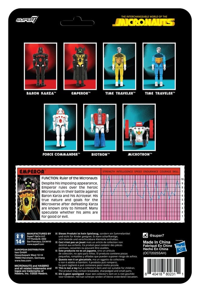 🧪 LAB | SU ORDINAZIONE Micronauts ReAction+ Action Figure Wave 03 Emperor 10 cm   