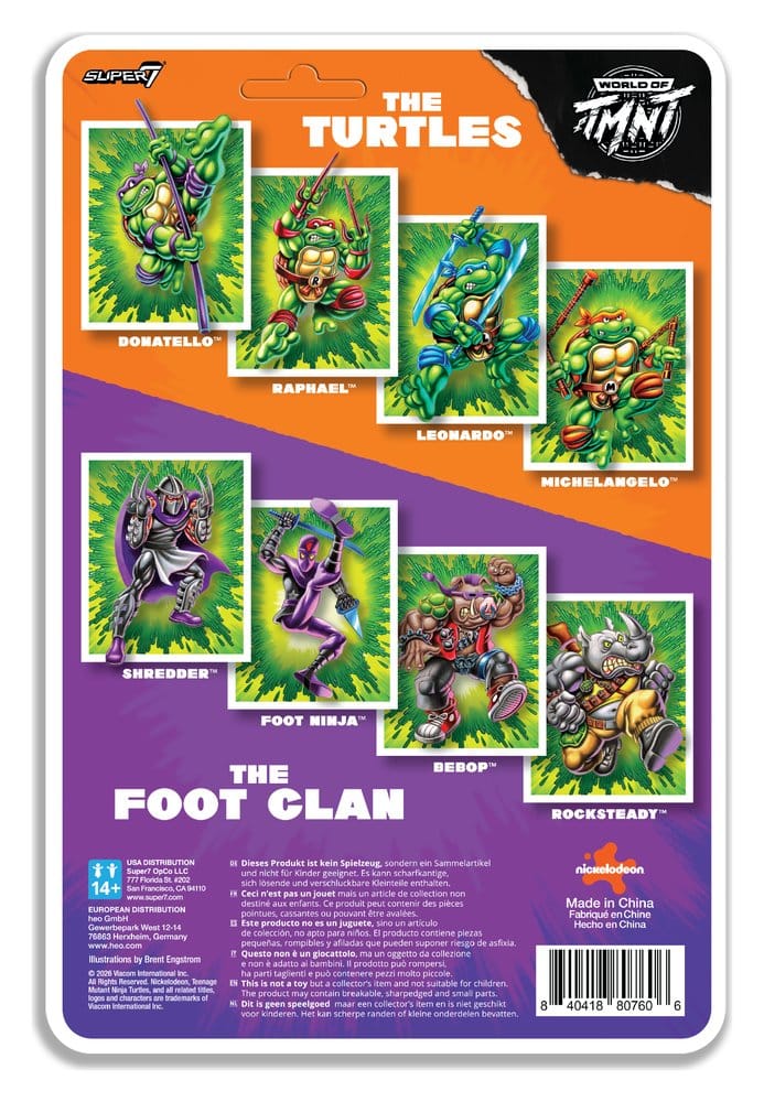 🧪 LAB | PREORDINE+ 11/2026 Teenage Mutant Ninja Turtles ReAction+ Action Figure Wave 02 Leonardo