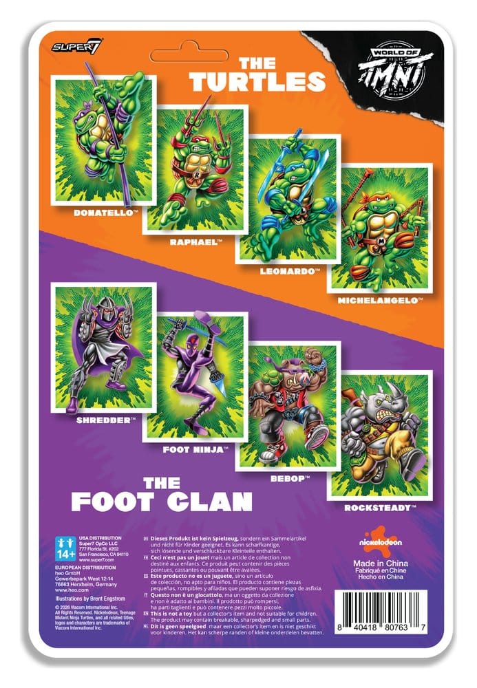 🧪 LAB | PREORDINE+ 11/2026 Teenage Mutant Ninja Turtles ReAction+ Action Figure Wave 02 Rocksteady