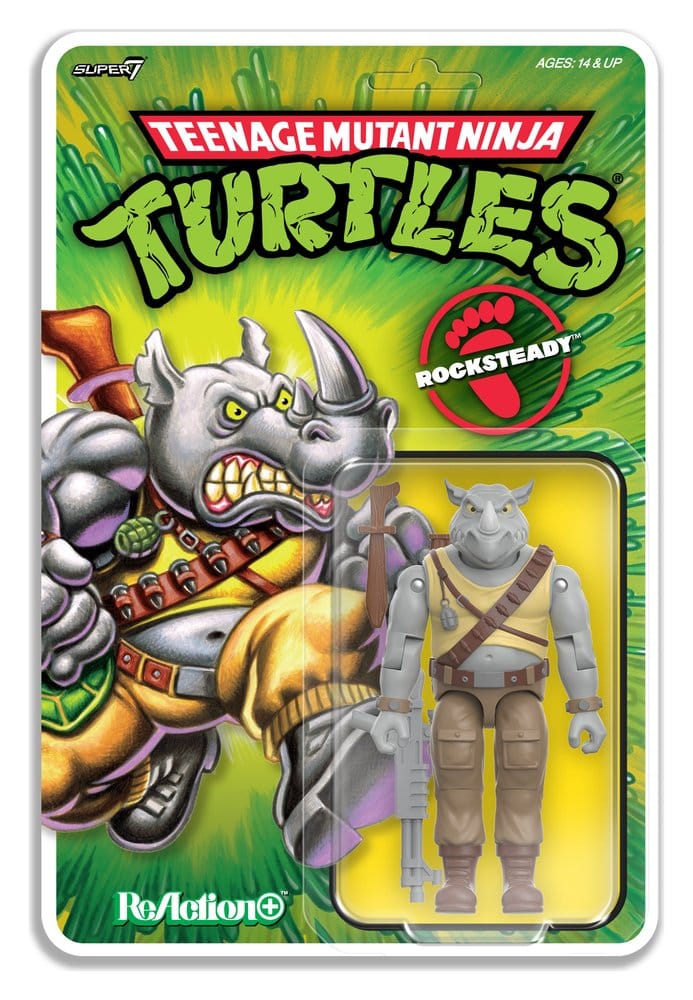 🧪 LAB | PREORDINE+ 11/2026 Teenage Mutant Ninja Turtles ReAction+ Action Figure Wave 02 Rocksteady