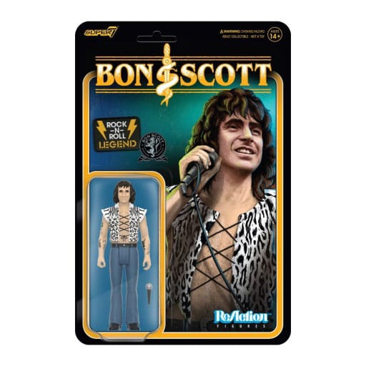 SU ORDINAZIONE Bon Scott ReAction Action Figure Wave 02 Bon Scott (Leopard Print) 10 cm