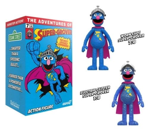 🧪 LAB | SU ORDINAZIONE Sesame Street ReAction Action Figure Super Grover (W/Chase)
