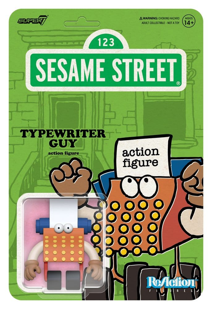 🧪 LAB | SU ORDINAZIONE Sesame Street ReAction Action Figure Wave 06 Typewriter Guy 10 cm      
