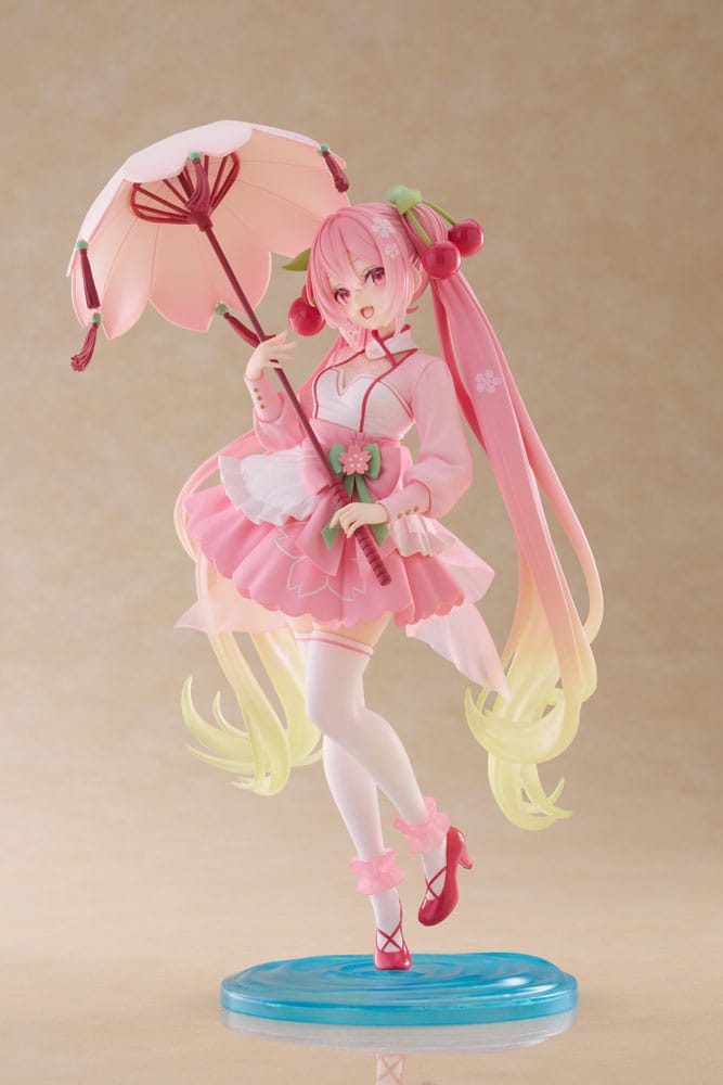 PREORDINE+ 05/2026 Hatsune Miku AMP PVC Statue Newley Written Sakura Miku Sakura Dress Ver. 21 cm