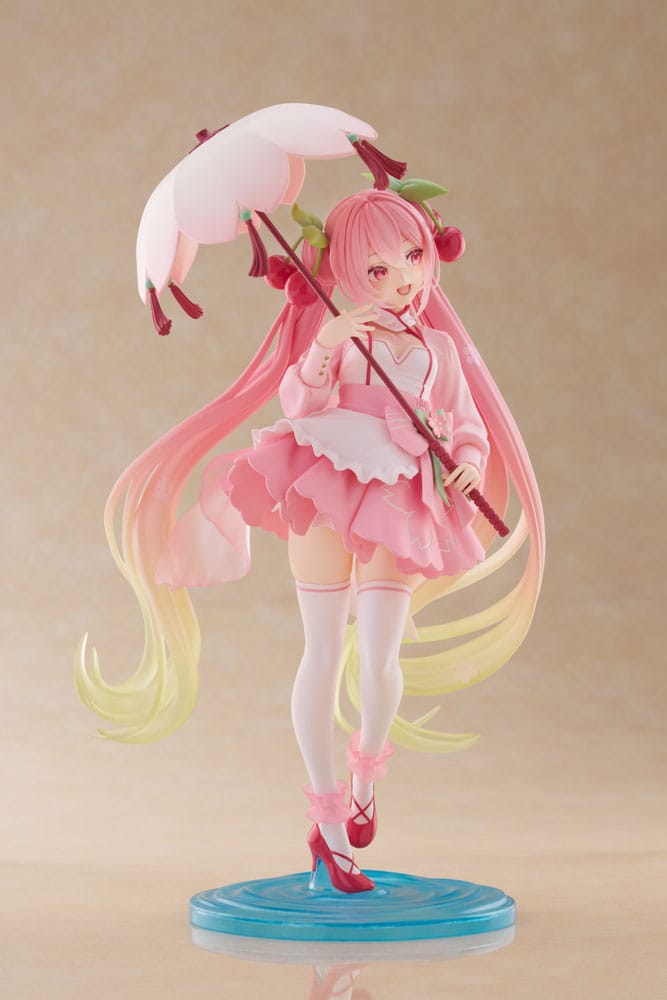 PREORDINE+ 05/2026 Hatsune Miku AMP PVC Statue Newley Written Sakura Miku Sakura Dress Ver. 21 cm