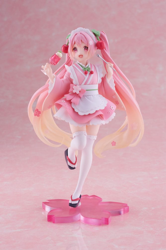 PREORDINE+ 07/2026 Hatsune Miku PVC Statue Newley Written Sakura Miku Japanese Cafe Ver. Reissue 18 cm