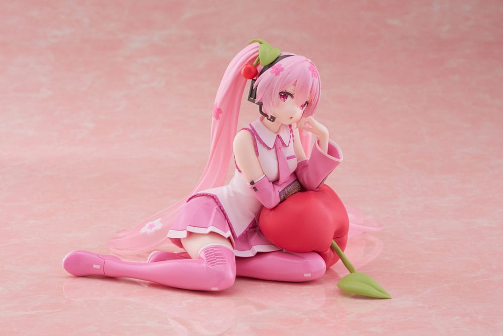 IN STOCK Hatsune Miku PVC Statue Desktop Cute Figure Sakura Miku Cherry Cushion Ver. 13 cm