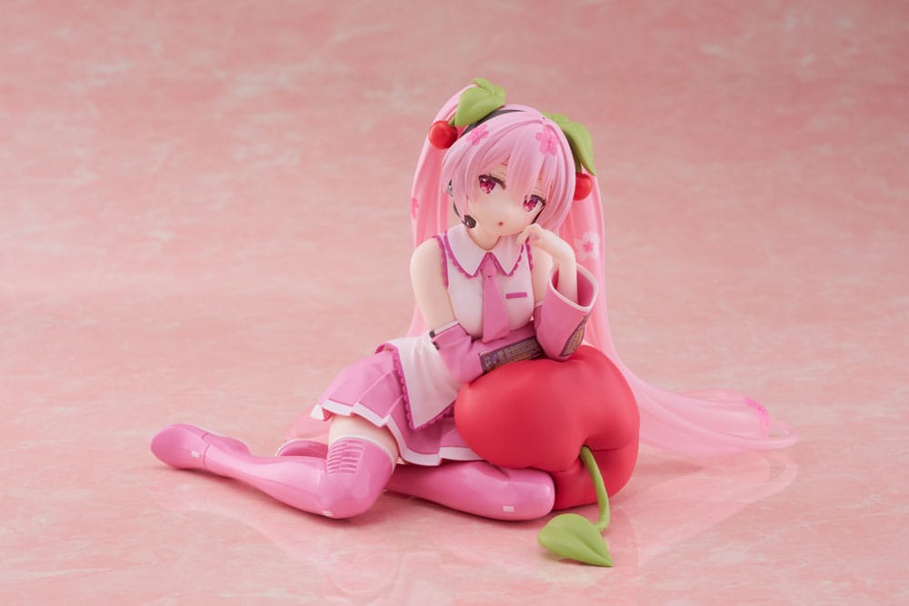 IN STOCK Hatsune Miku PVC Statue Desktop Cute Figure Sakura Miku Cherry Cushion Ver. 13 cm
