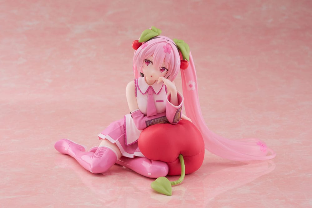 IN STOCK Hatsune Miku PVC Statue Desktop Cute Figure Sakura Miku Cherry Cushion Ver. 13 cm
