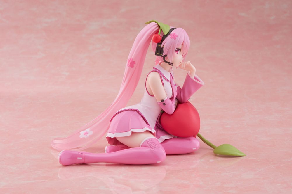 IN STOCK Hatsune Miku PVC Statue Desktop Cute Figure Sakura Miku Cherry Cushion Ver. 13 cm