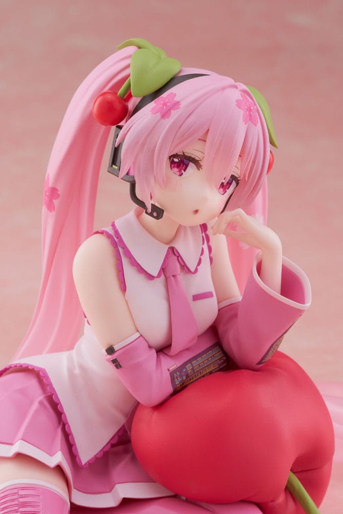 IN STOCK Hatsune Miku PVC Statue Desktop Cute Figure Sakura Miku Cherry Cushion Ver. 13 cm