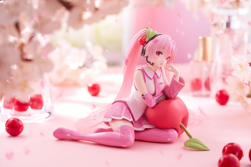 IN STOCK Hatsune Miku PVC Statue Desktop Cute Figure Sakura Miku Cherry Cushion Ver. 13 cm