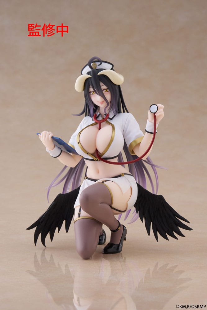 VORBESTELLUNG+ 04/2026 Overlord PVC-Statue Desktop-Figur, niedliche Albedo-Krankenschwester-Version, erneuert, 13 cm