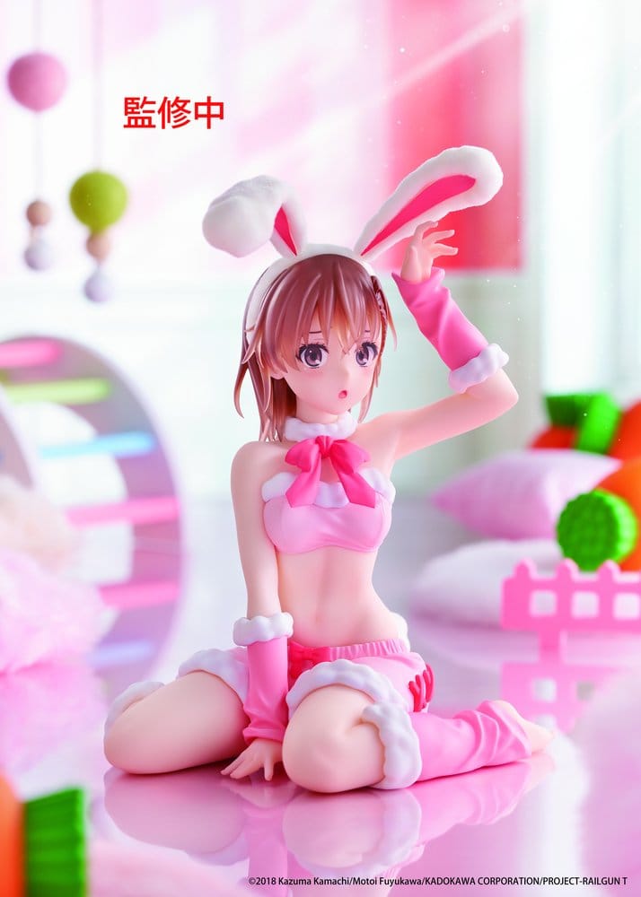 PREORDINE+ 01/2027 A Certain Scientific Railgun Moflock PVC Figure Mikoto Misaka (Fluffy Bunny Ver.) 13 cm