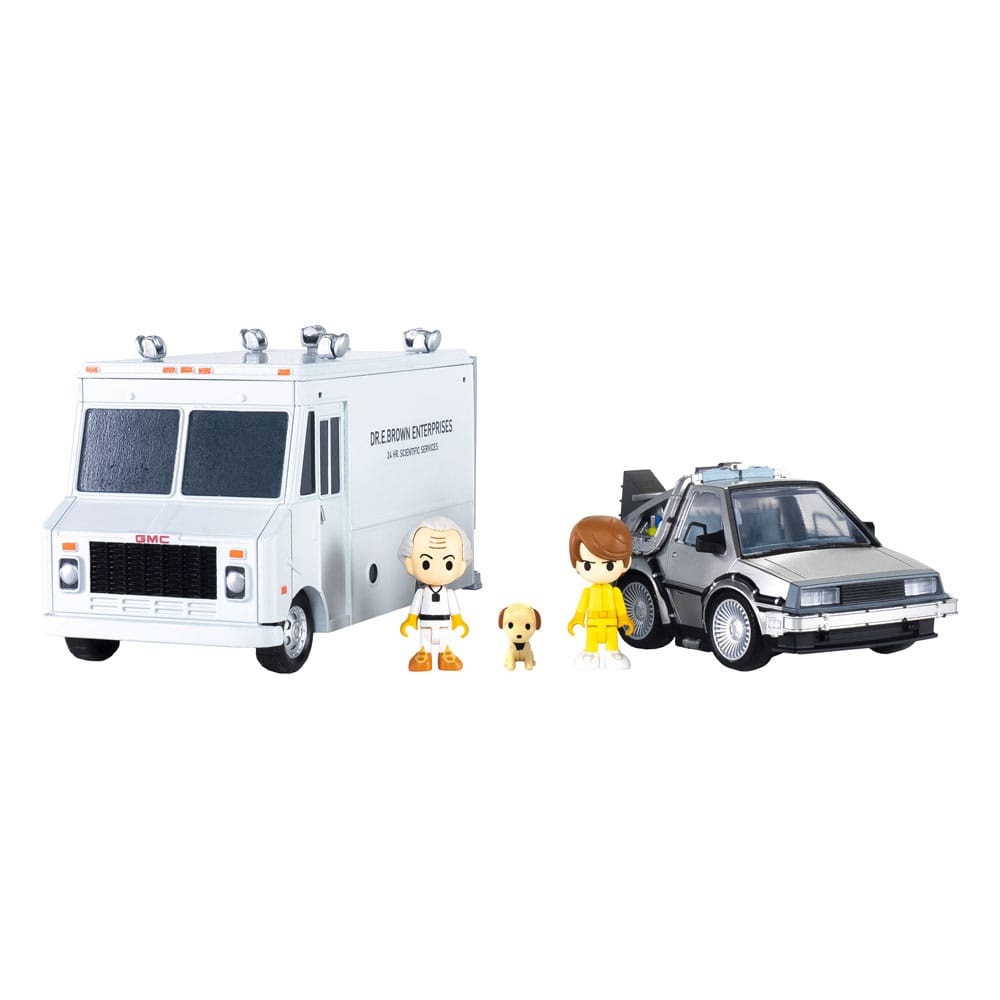 PREORDER+ CLOSED 06/2026 Back to the Future Q-Village Vehicles with mini-figures Time Machine Deluxe Set 9 cm (PREORDER NON-CANCELLABLE)
